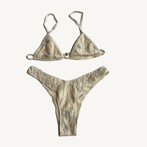 NWT Sumwon by Shein Animal Print Shiny Triangle Bikini Set Size Medium